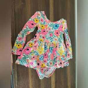 Little Sleepies Secret Garden Twirl Dress with Bodysuit